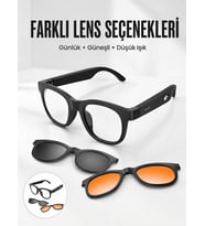 Yapay Zekâ Destekli Akıllı Gözlük Bluetooth 5.3 Bağlantı Dokunmatik Kontrol ve Manyetik Lens Sistemi
