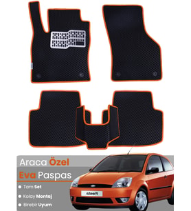 FORD FİESTA (2002-2008) Uyumlu EVA Paspas Tam Set–Araca Özel,Su Geçirmez,Kolay Montaj