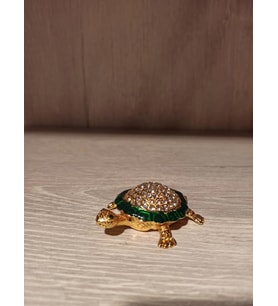 Swarovski Taşlı Kaplumbağa Mücevherlik / Dekoratif Biblo (Beyaz)