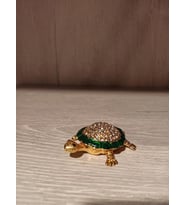 Swarovski Taşlı Kaplumbağa Mücevherlik / Dekoratif Biblo (Beyaz)