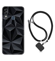 Tecno Spark 8T Kılıf Silikon Boyun Askılı İpli Desenli Silikon Prizmalar 1782