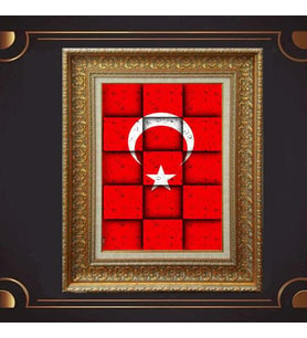 Gold Altın Kalın Çerçeveli Paspartulu Tablo vvb236