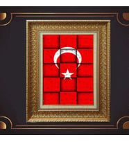 Gold Altın Kalın Çerçeveli Paspartulu Tablo vvb236