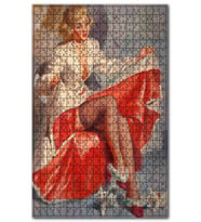 Cakapuzzle Sahne Hazırlığındaki Nostaljik Kadın Görseli Puzzle Yapboz MDF(Ahşap) (120 Parça)