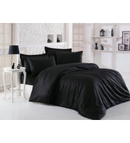 Cotton Box Elegant Siyah Çift Kişilik Saten Nevresim Takımı