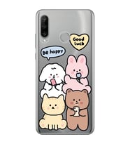 Huawei P30 Lite Uyumlu Sevimli Ayıcıklar Desenli Şeffaf Telefon Kılıfı