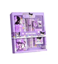Sanrio Kuromi 7 Parça Kırtasiye Seti, okul seti-mor