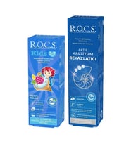 R.O.C.S Anne & Çocuk Diş Bakım Seti – Aktif Kalsiyum & Meyve Külahı (3-7 Yaş)