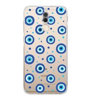 PrintiFy Huawei Mate 10 Lite ile Uyumlu Nazar Boncuğu 1 Baskılı Kamera Korumalı Şeffaf Silikon Kılıf