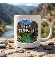 62 Tunceli Munzur Vadisi Turkuaz Nehir Temalı Memleket Seramik Kupa
