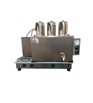 3 demlikli çay ocağı 3 Gözlü Gümüş Gri Boyalı Çay Kazanı Elektrik + Tüplü Çay Semaveri ETS sistemli Çay Makinesi.