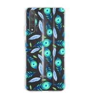 PrintiFy Huawei Honor 20 ile Uyumlu 1mm Slim Fit Nazar Boncuğu 3 Baskılı Şeffaf  Kılıf