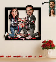 BK Gift Kişiye Özel Sevgili Karikatürlü 3D Ahşap Tablo -29, Fotoğraftan Karikatür, Sevgililer Günü Hediyesi, Ev Hediyesi