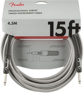 Fender 0990820066 Professional Enstrüman Kablosu (4.5m - Beyaz Tweed) 4.5 Metre Uzunluk Sahne İçin İdeal Esneklik ve Dayanıklılık