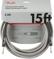 Fender 0990820066 Professional Enstrüman Kablosu (4.5m - Beyaz Tweed) 4.5 Metre Uzunluk Sahne İçin İdeal Esneklik ve Dayanıklılık