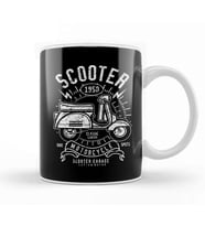 Retro 1950 Scooter Garage Kupa Bardak Porselen
