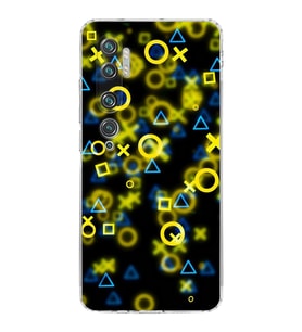 Xiaomi  Mi Note 10  Kamera Korumalı Kapak Semboller Tasarımlı Şeffaf  Kılıf
