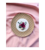 Çiçekli Hazeran Doğal Rafya Bohem Rattan Duvar Tabağı Bahçe Balkon Mutfak Salon Duvar Süsü No:111