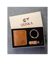 Kişiye Özel İsimli El Yapımı Hakiki Deri Taba Cüzdan+Anahtarlık+Bileklik Set - Grain Fold