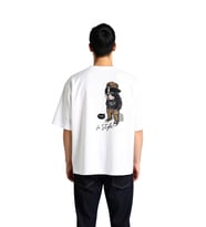 Erkek Oversize Tişört %100 Pamuk Retro Köpek Baskılı Rahat Kesim Günlük Giyim Konforlu Modern Şık
