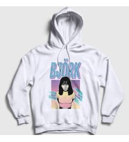 Presmono Unisex Beyaz Müzik Björk Kapüşonlu Sweatshirt 512547tt