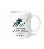 Ekonomi Borsa Grafiği Boğa Piyasası Finansal Okuryazarlık Baskılı Kupa Bardak Hediye