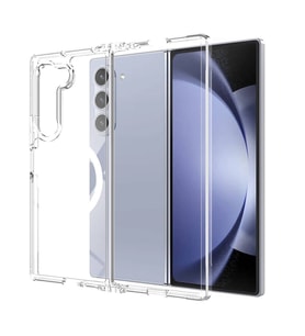 Samsung Galaxy Z Fold 6 Uyumlu Kılıf M-safe Şarj Özellikli Şeffaf Sert PC Zore Embos Kapak