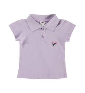 Civil Baby Çiçek Nakışlı Basic 6-18 Ay Tişört - Lila