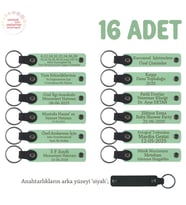 Açık Yeşil & Siyah, Sınıf Öğretmeninden Minik Öğrencilerine Mesajlı Karne Hatırası Anahtarlık 16’lı