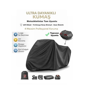CoverPlus Volta VSM ARKA ÇANTA Uyumlu Motosiklet Brandası (Siyah Renk)