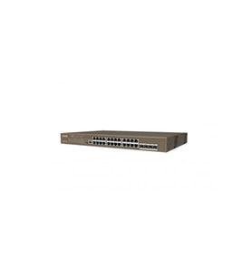 Tenda TEG5328P-24-410W,  24 Port, Gigabit,  24 Port PoE, 370W, 4 Port Gigabit SFP , Yönetebilir, Rack Mount Switch
