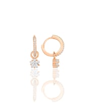 Gümüş rose yıldız kesim zirkon taşlı halka küpe SGTL12251ROSE