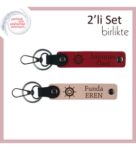 Eşe Tarz Sahibi ve Duygusal Bir Hatıra, Gemi Figürlü Anahtarlık Seti, Kırmızı-Yavru Ağzı