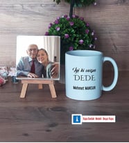 Dedeye Hediye Fotoğraflı Dekoratif Taş, Kupa Bardak Beyaz Hediye (Model 1)