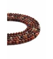 Red Jasper Doğal Taş Parlak Küre Kesim 4mm Dizi
