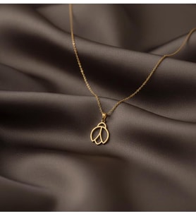 Kişiye Özel 925 Ayar Gümüş Zarif Minimalist Uğur Böceği Kolye (Gold)