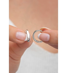925 Ayar Gümüş Rodyumlu Taşsız 10 mm Halka Küpe