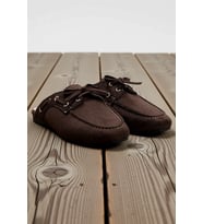 Kadın Süet Loafer Ayakkabı Bağcıklı Badem Burun Düz Topuk Casual Günlük Konforlu Rahat Modern Şık