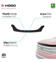 S-Dizayn Renault Uyumlu Clio Symbol ABS Plastik Kaput Rüzgarlığı 2009-2013 A+Kalite Parça