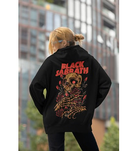 Müzik Grubu Black Sabbath Baskılı Unisex Oversize Rock Metal Hoodie