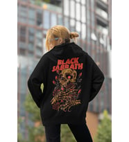 Müzik Grubu Black Sabbath Baskılı Unisex Oversize Rock Metal Hoodie