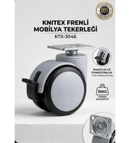 4 Adet Gri Büro Tipi Tablalı Dönerli Frenli Mobilya Tekerleği