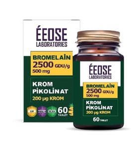 Eeose Bromelain 2500 GDU/g ve Krom Pikolinat 60 Tablet