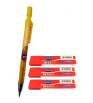 2.0 Mm Kalın Uçlu Versatil Kalem Sarı Renk 1 Adet ve 2.0 Mm Kalın Uç Kırmızı 3 Adet Kalın Uçlu Mekanik Kalem