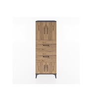 Hyperion Dolap 2 Raflı 2 Çekmeceli 4 Kapaklı 60x44x163 Antrasit-Çam