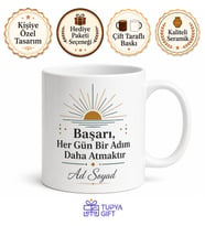 İsme Özel Motivasyon Yazılı Baskılı Kupa Bardak Hediye Porselen Mug