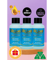 Elite Lady 3'Lü Aseton Güçlü Oje Çıkarıcı Besleyici Aseton Tırnak Kırılmalarını Önleyici 200 Ml