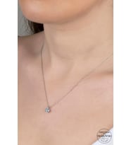 SWAROVSKİ CRYSTAL TEK TAŞ  925 AYAR GÜMÜŞ KOLYE