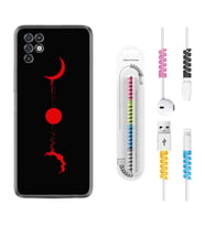 INFINIX Note 11 Pro Note 10 Hot 9 Play Kılıf Kablo Koruma Spiral Silikon Red Moon 1710
