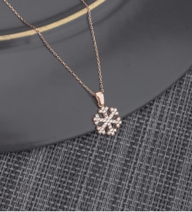 925 Ayar Gümüş Mini Kar Tanesi Kolye